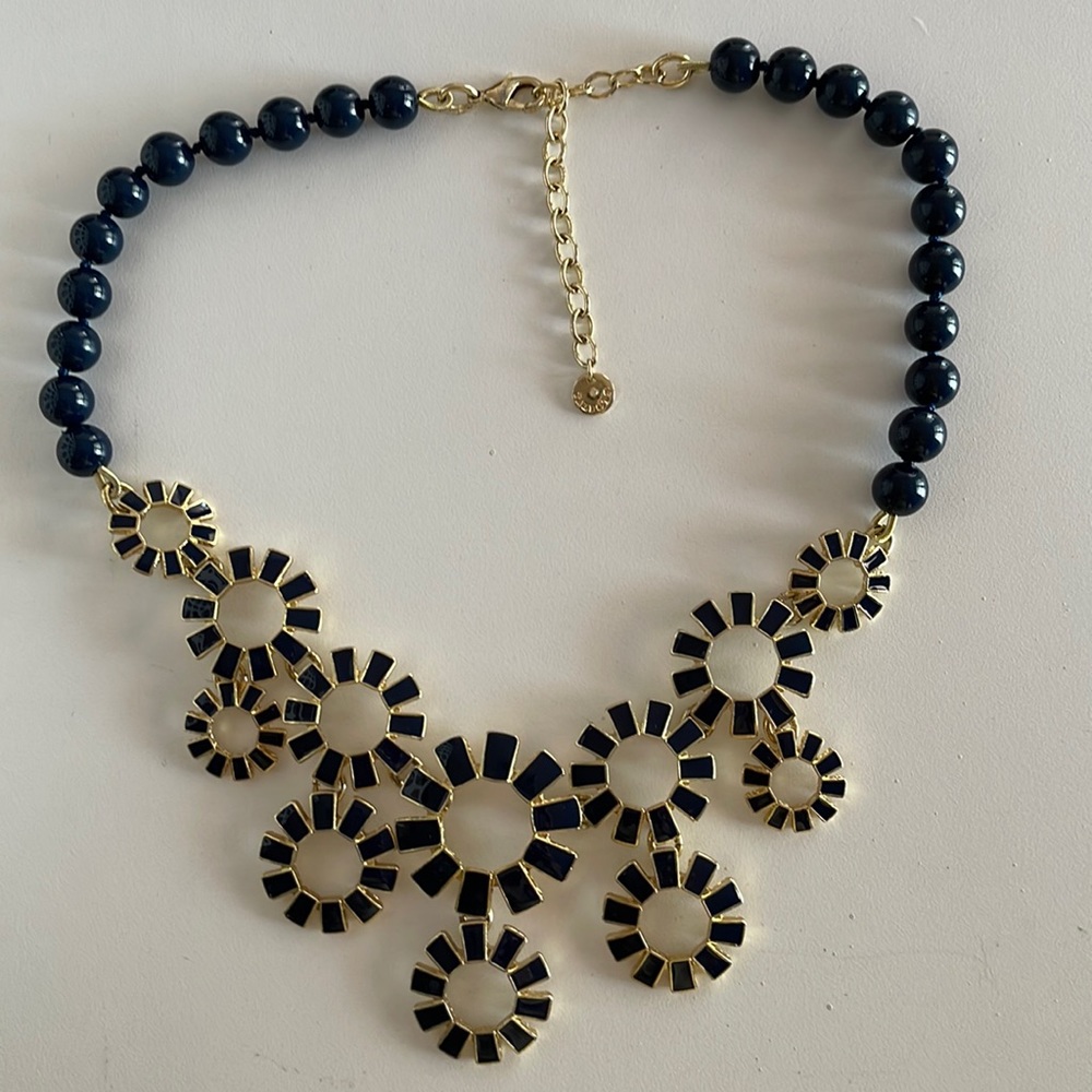 Talbots necklace blue and gold